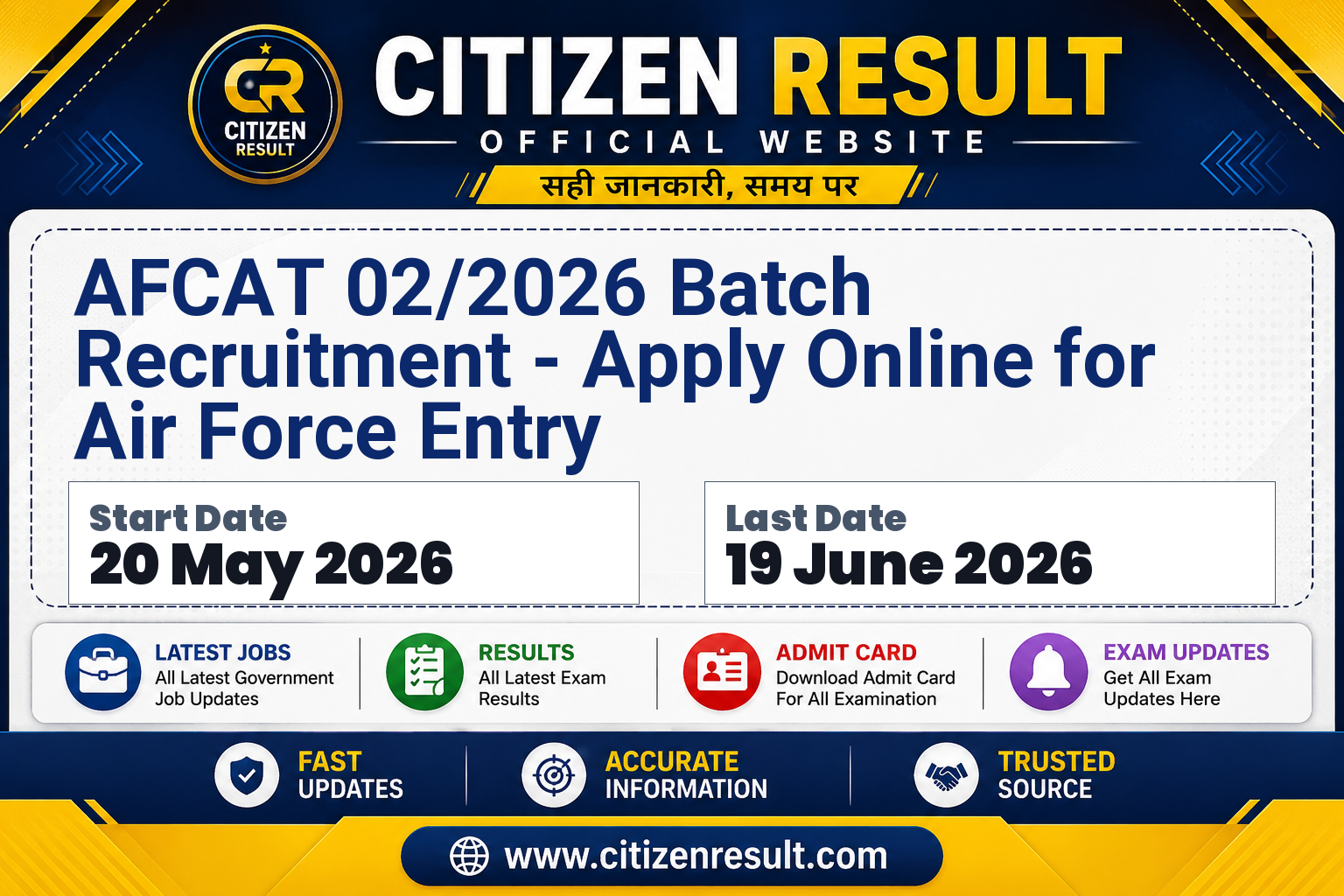 AFCAT 02/2026 Batch Recruitment - Apply Online for Air Force Entry
