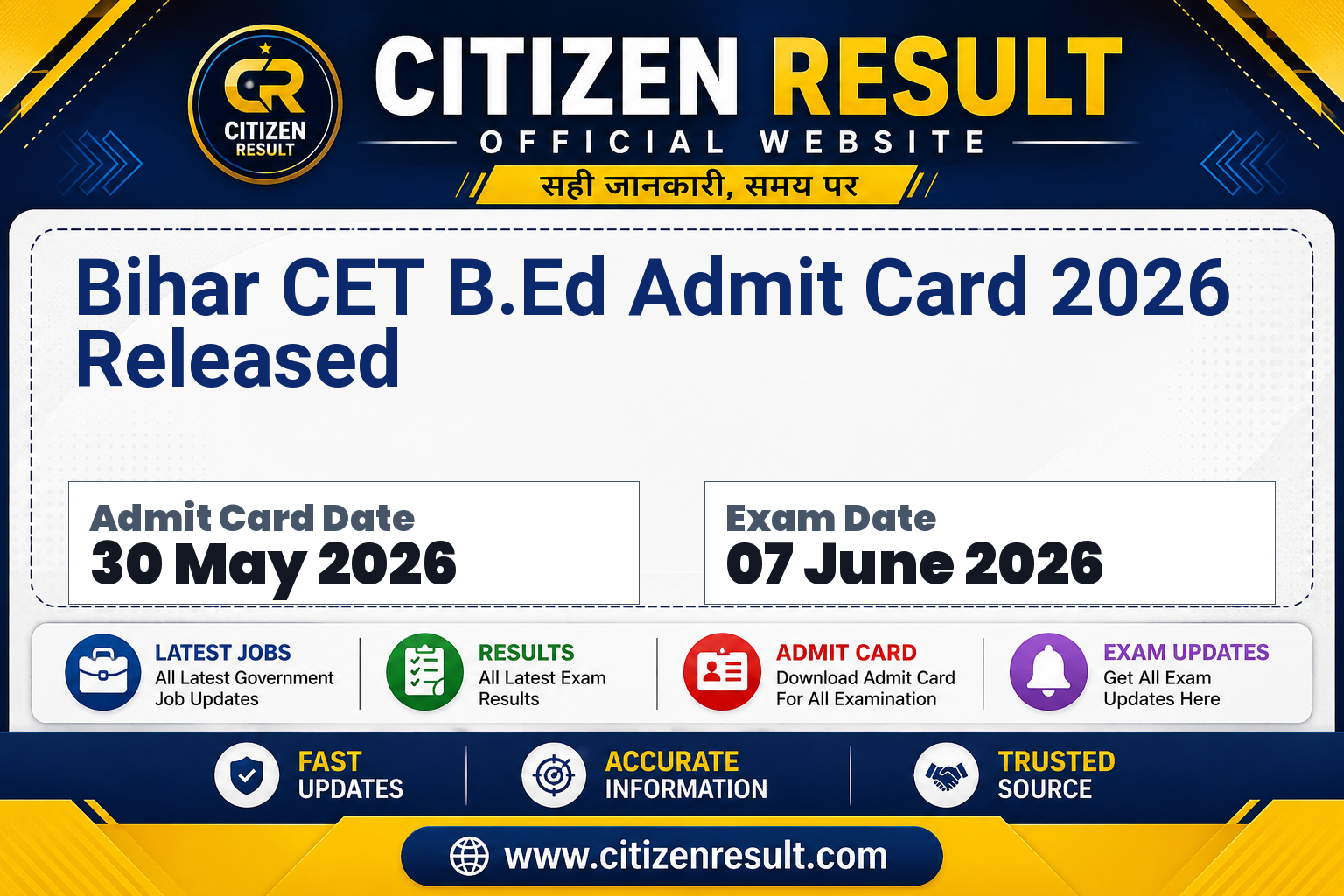 Bihar CET B.Ed Admit Card 2026 Released