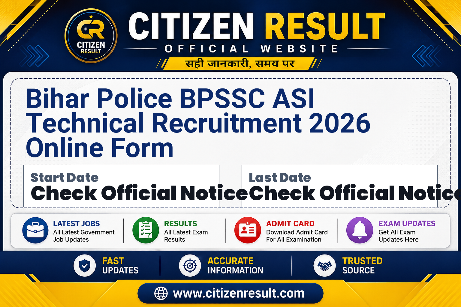 Bihar Police BPSSC ASI Technical Recruitment 2026 Online Form