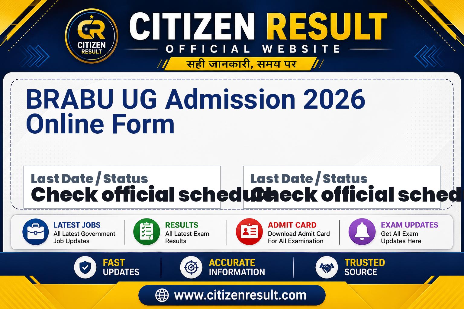 BRABU UG Admission 2026 Online Form
