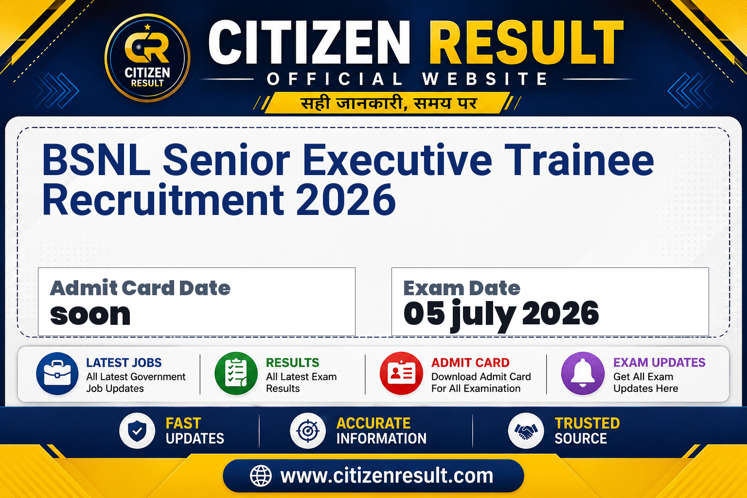 BSNL Senior Executive Trainee Recruitment 2026