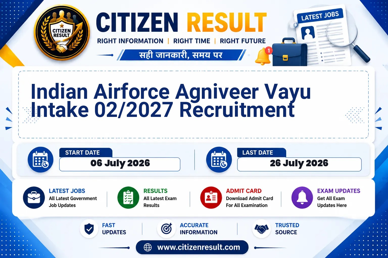 Indian Airforce Agniveer Vayu Intake 02/2027 Recruitment