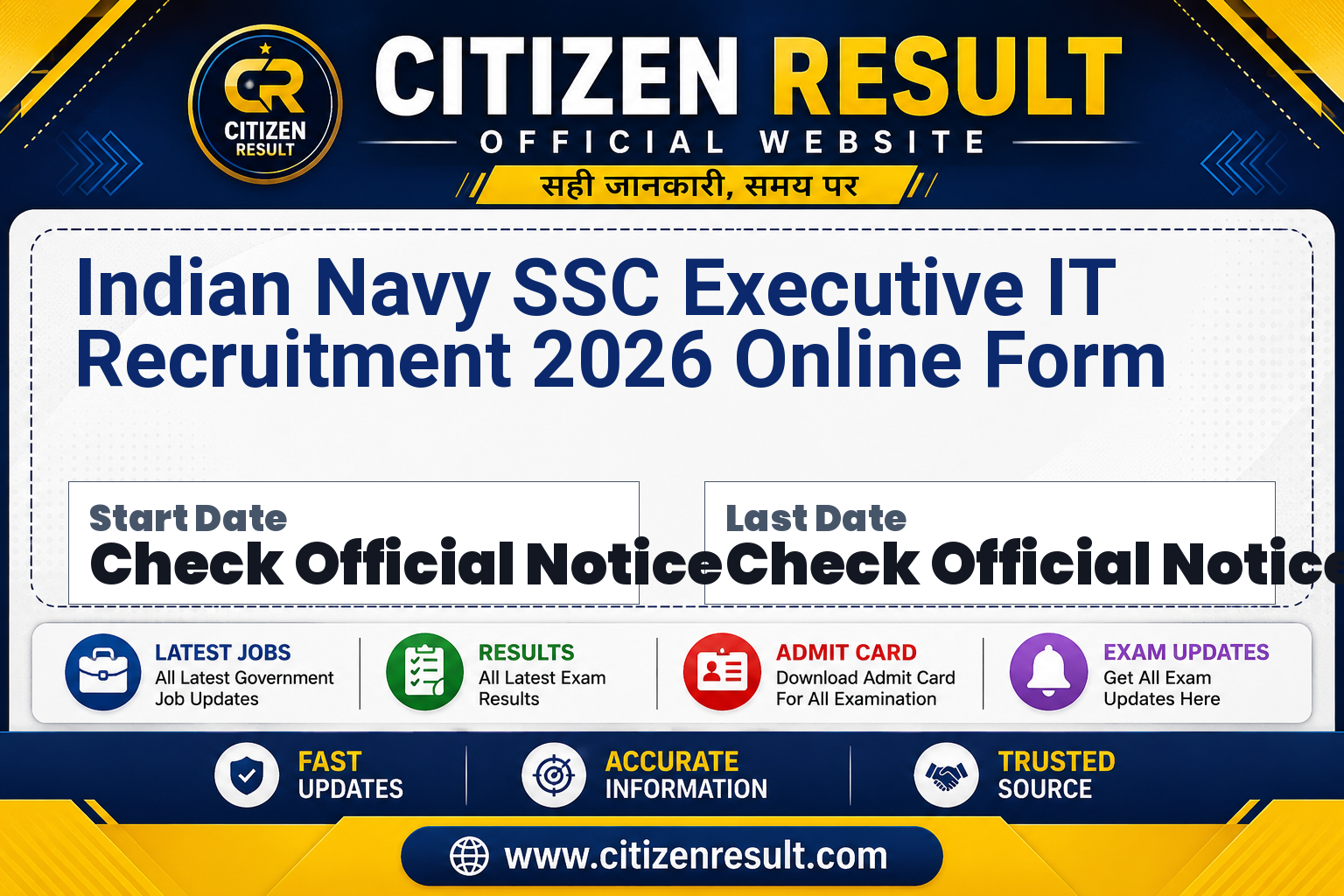 Indian Navy SSC Executive IT Recruitment 2026 Online Form