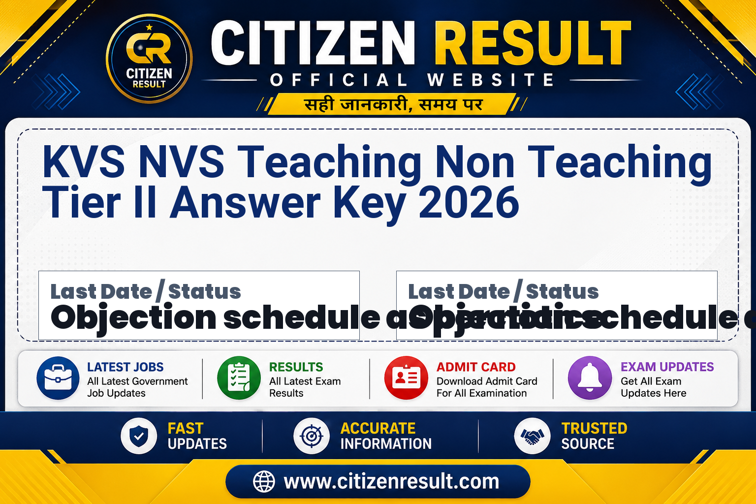 KVS NVS Teaching Non Teaching Tier II Answer Key 2026