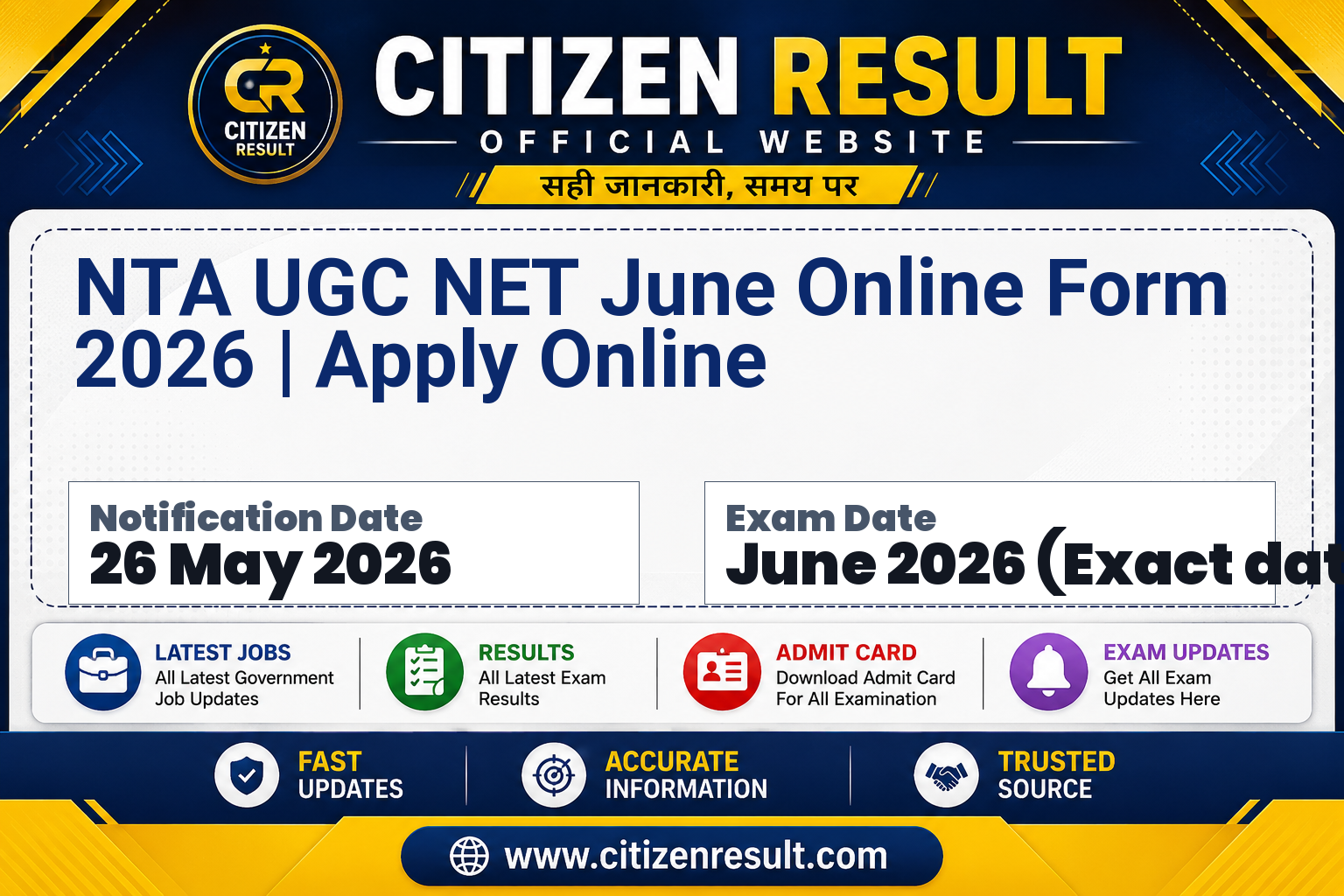 NTA UGC NET June Online Form 2026 | Apply Online