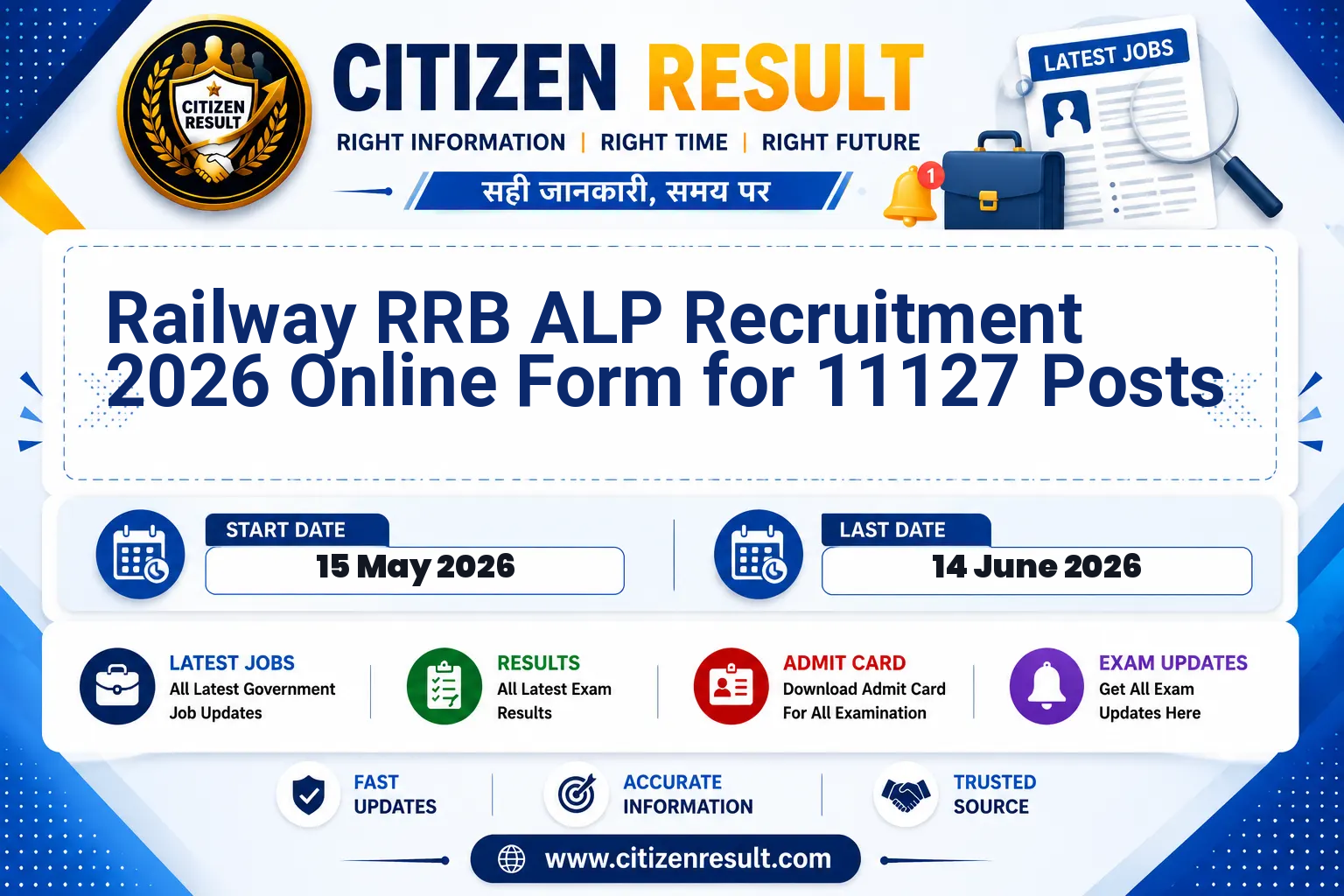 Railway RRB ALP Recruitment 2026 Online Form for 11127 Posts