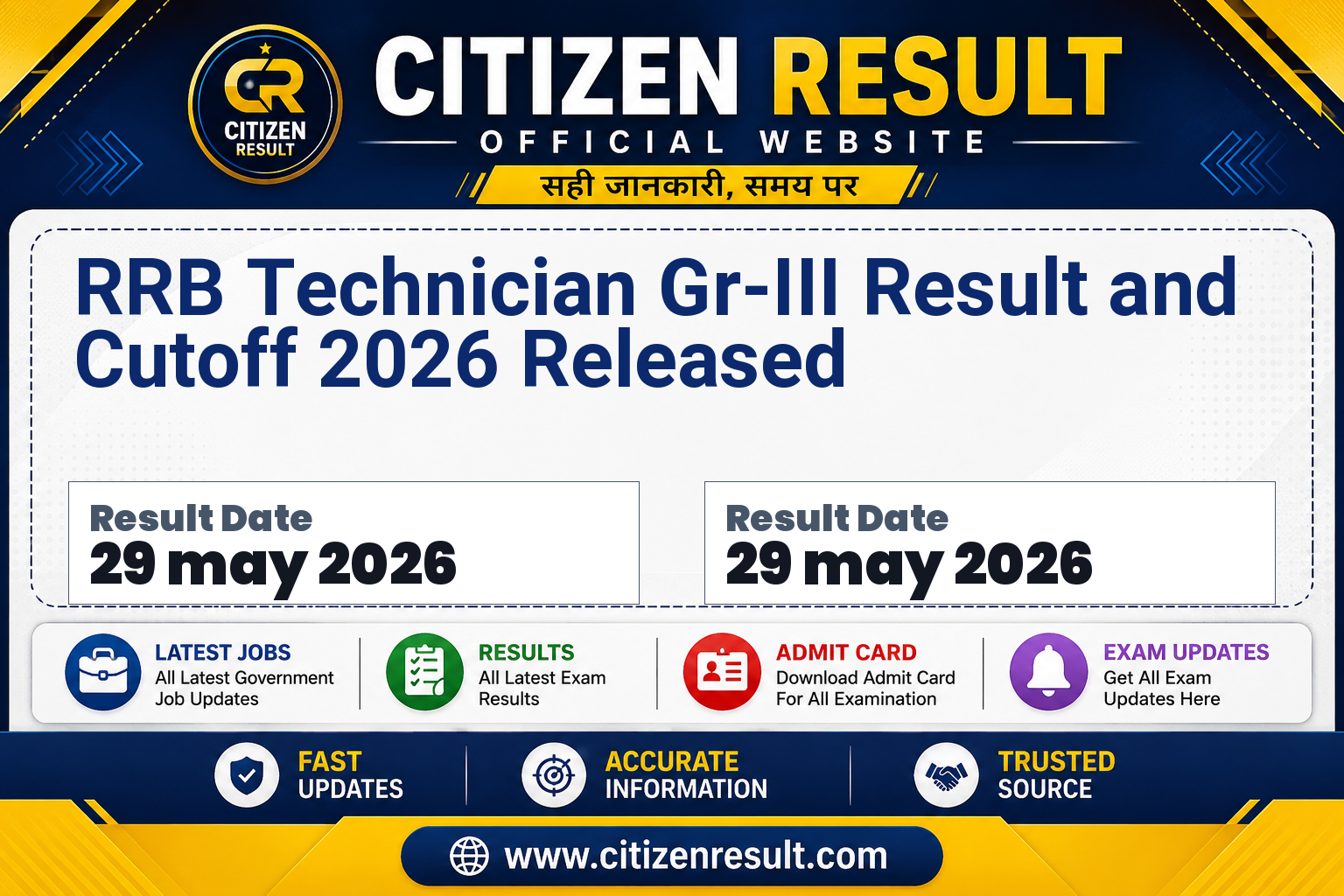 RRB Technician Gr-III Result and Cutoff 2026 Released