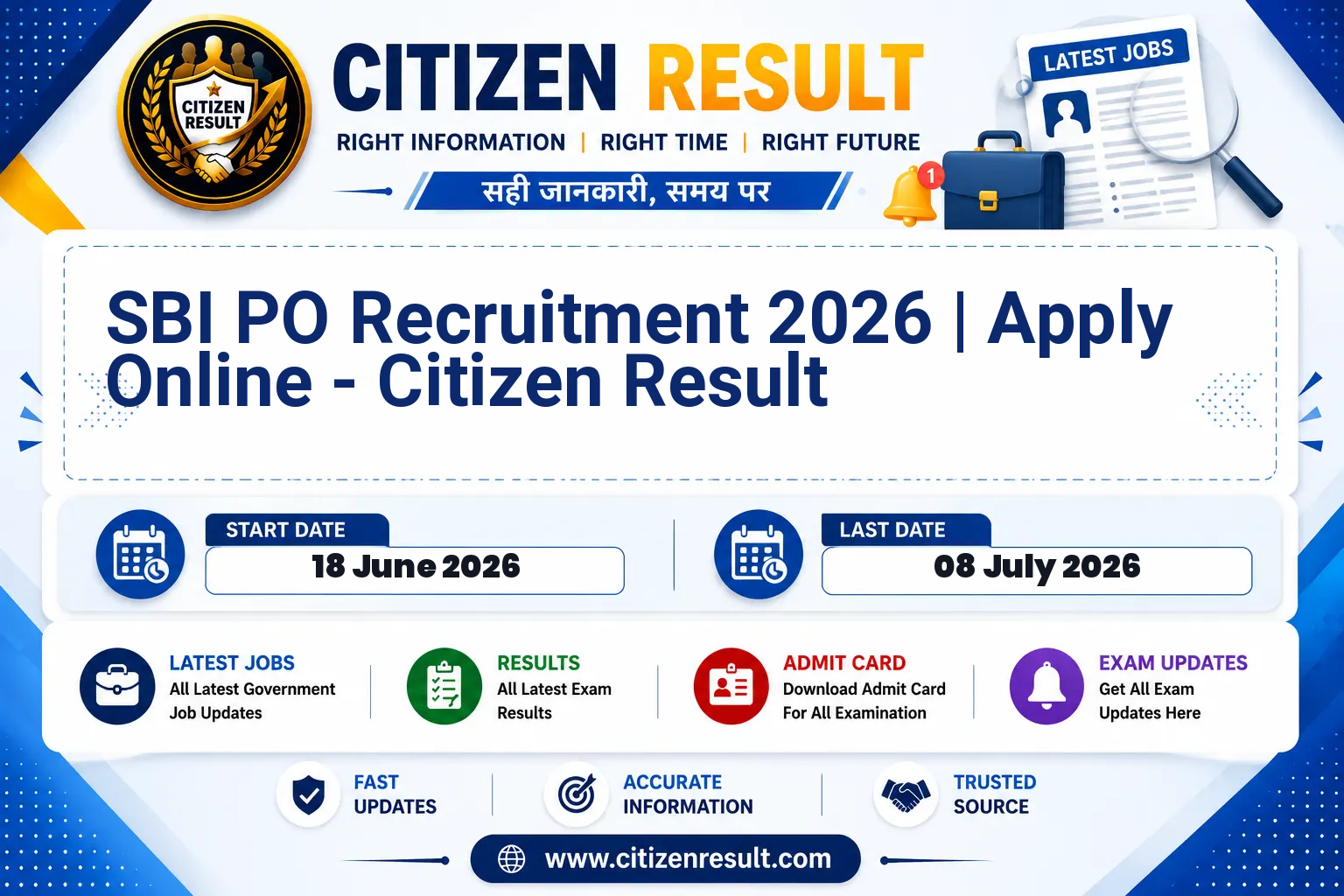 SBI PO Recruitment 2026 | Apply Online - Citizen Result