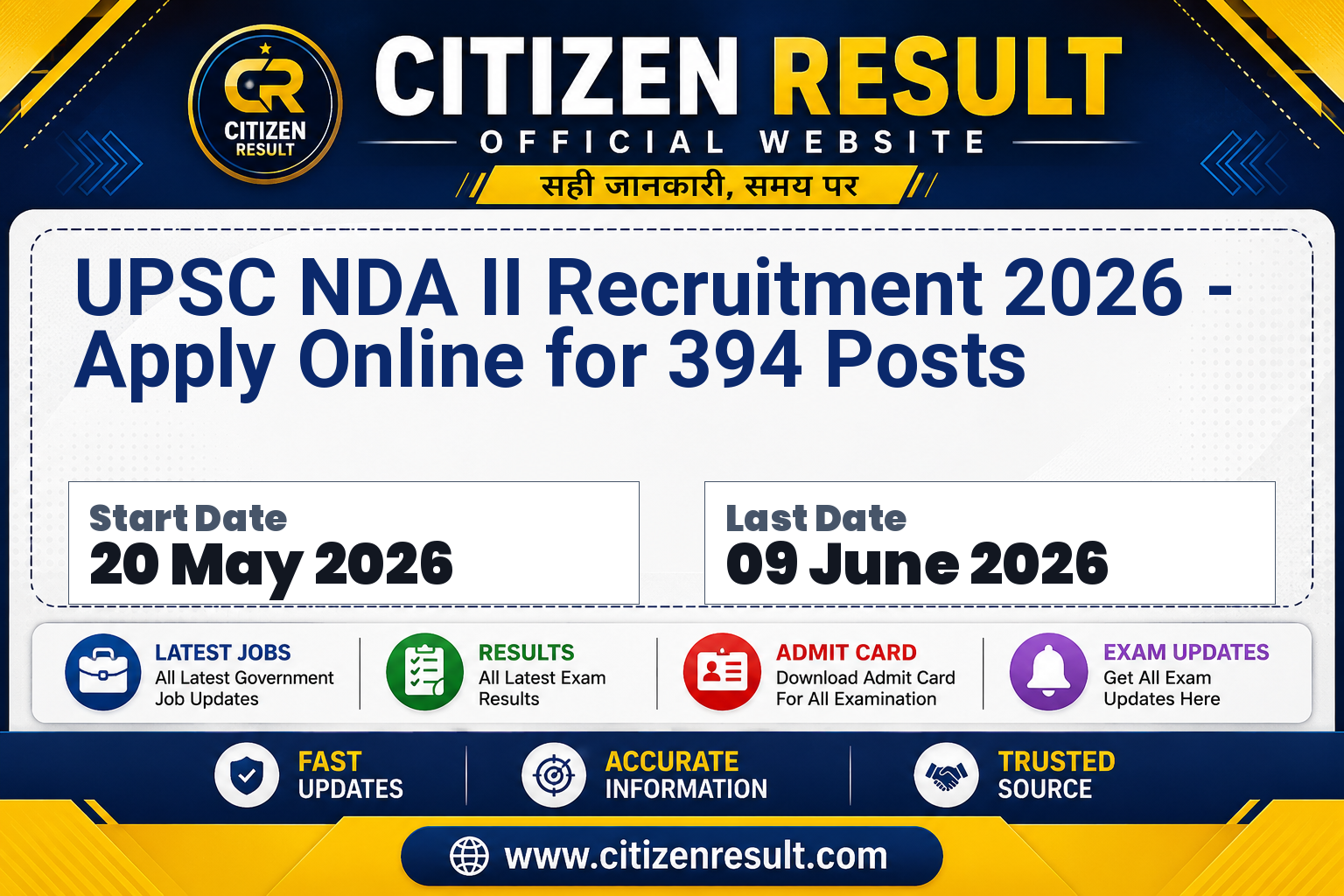 UPSC NDA II Recruitment 2026 - Apply Online for 394 Posts