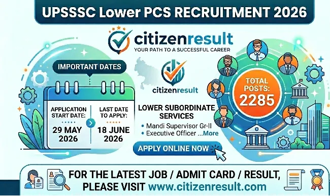UPSSSC Lower PCS Recruitment 2026 – Apply Online for 2285 Posts